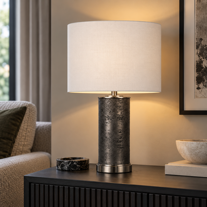 Pagazzi Marcelline Table Lamp Grey & Antique Silver 60 cm