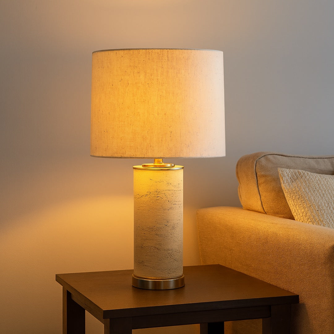 Pagazzi Marcelline Table Lamp Taupe & Antique Brass 60 cm