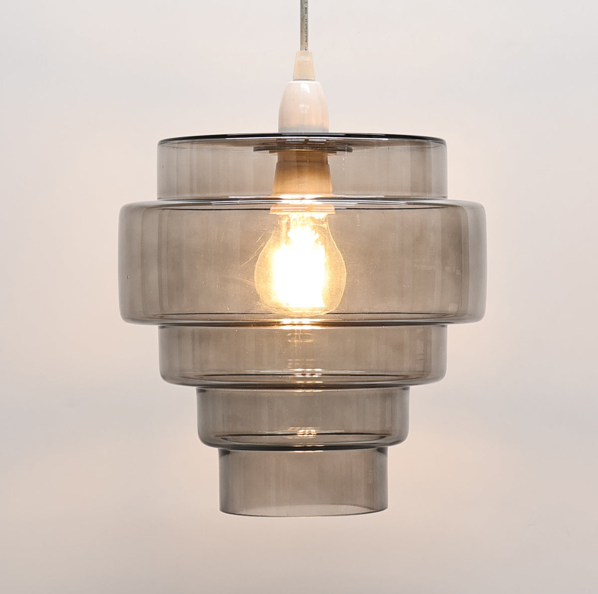 Pagazzi Mira Five-Tier Easy-Fit Pendant Shade Smoked 24 cm