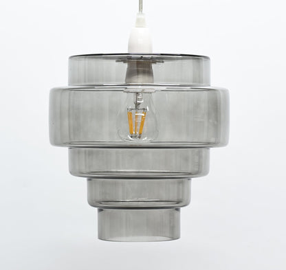 Pagazzi Mira Five-Tier Easy-Fit Pendant Shade Smoked 24 cm