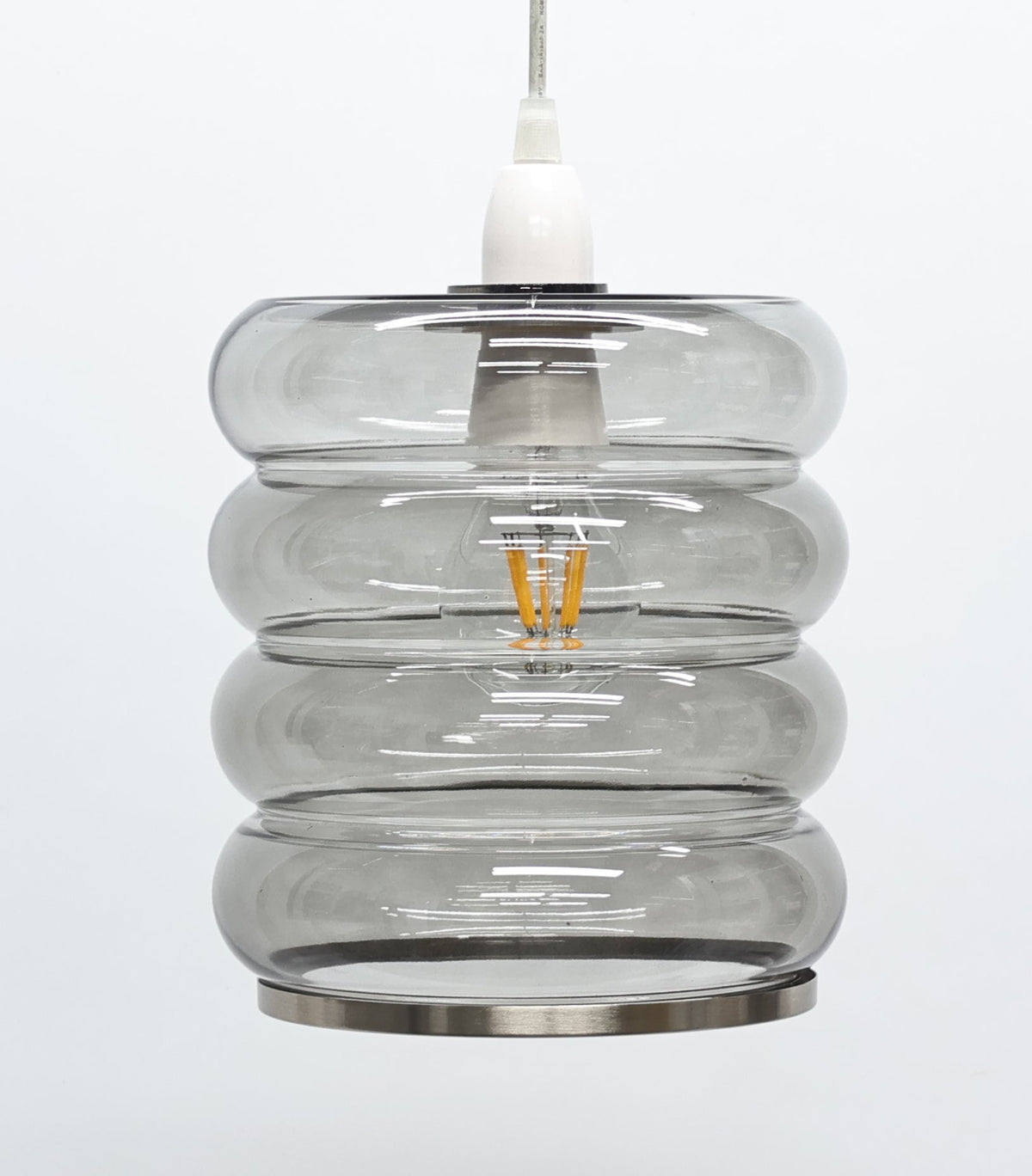 Pagazzi Cassia Smoked Glass Easy-Fit Pendant Shade 19 cm