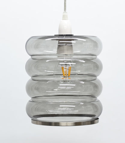 Pagazzi Cassia Smoked Glass Easy-Fit Pendant Shade 19 cm