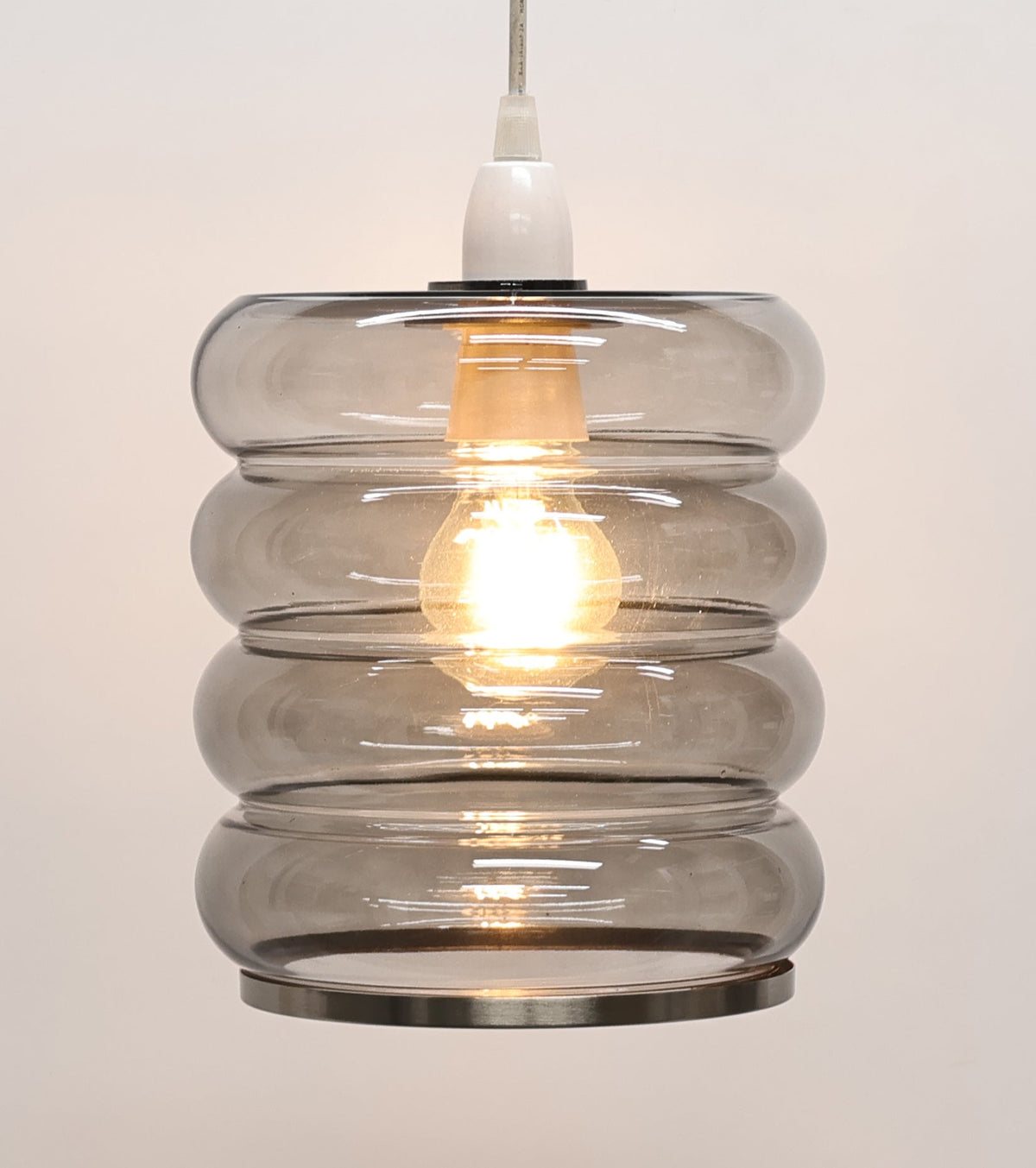 Pagazzi Cassia Smoked Glass Easy-Fit Pendant Shade 19 cm