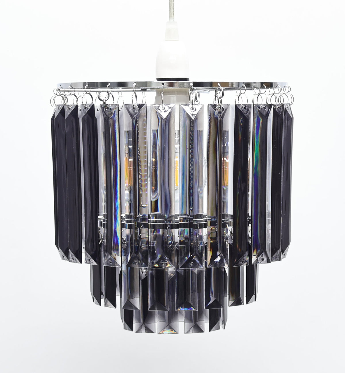 Pagazzi Bria Three-Tier Prism Easy-Fit Pendant Shade Smoked 22.5 cm