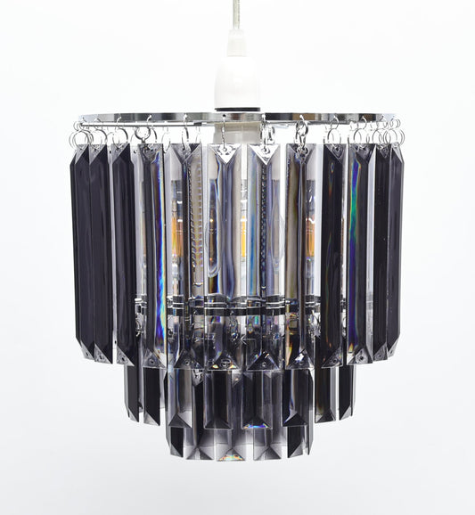 Pagazzi Bria Three-Tier Prism Easy-Fit Pendant Shade Smoked 22.5 cm