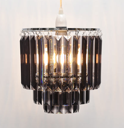 Pagazzi Bria Three-Tier Prism Easy-Fit Pendant Shade Smoked 22.5 cm