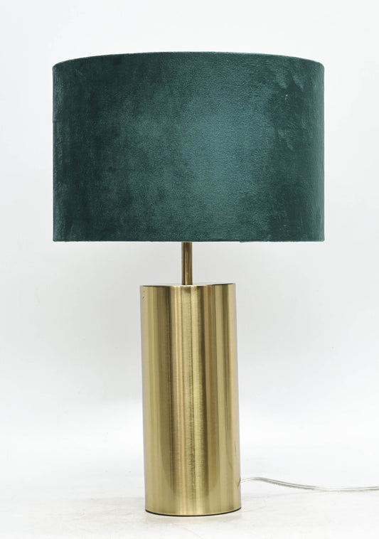 Pagazzi Ziva Large Touch Table Lamp Dark Green Velvet & Gold 45 cm
