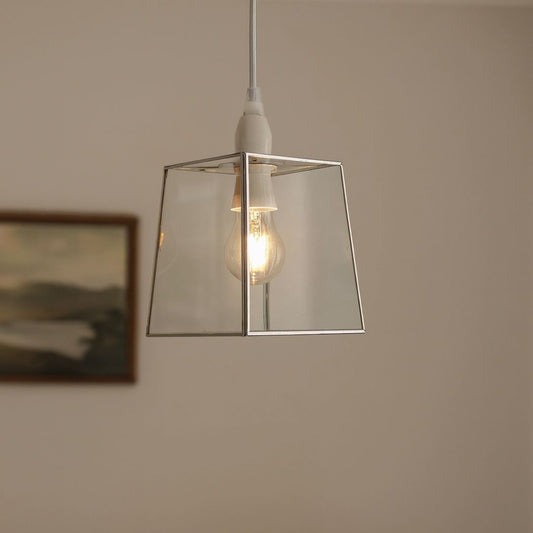 Pagazzi Sable Chrome & Clear Glass Easy-Fit Pendant Shade 30 cm