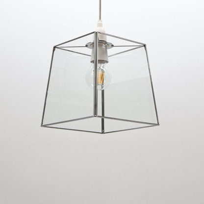 Pagazzi Sable Chrome & Clear Glass Easy-Fit Pendant Shade 30 cm