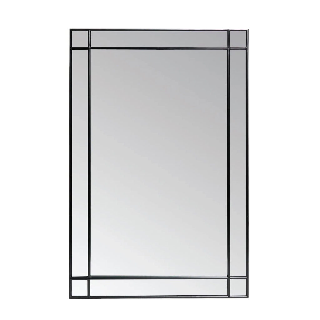 Pagazzi Modern Black Grid Wall Mirror 200 x 100 cm