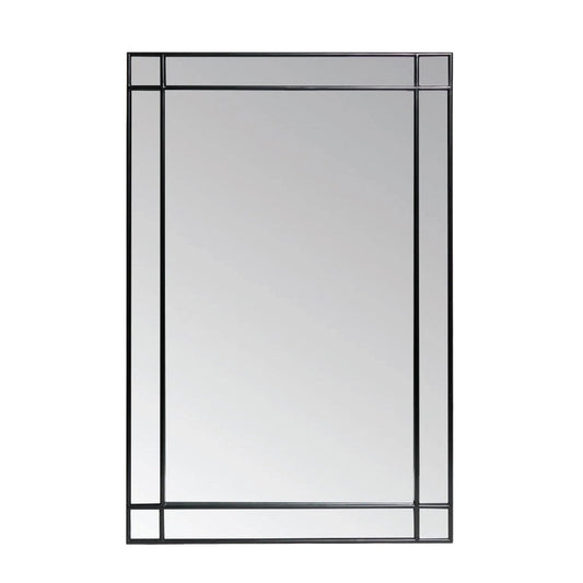 Pagazzi Modern Black Grid Wall Mirror 200 x 100 cm