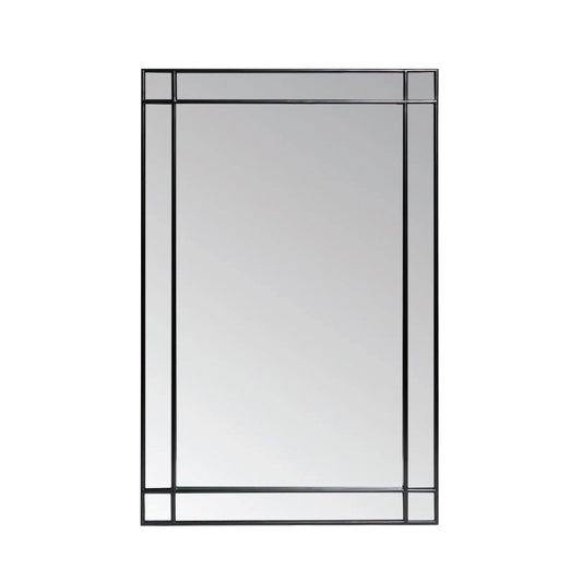 Pagazzi Modern Black Grid Wall Mirror 150 x 100 cm