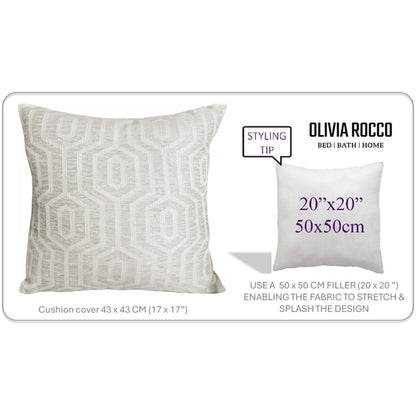 Paris Cushion Covers 2 Pack Modern Natural Decorative Square Scatter Cushions with Invisible Zipper for Sofa & Bed by OLIVIA ROCCO