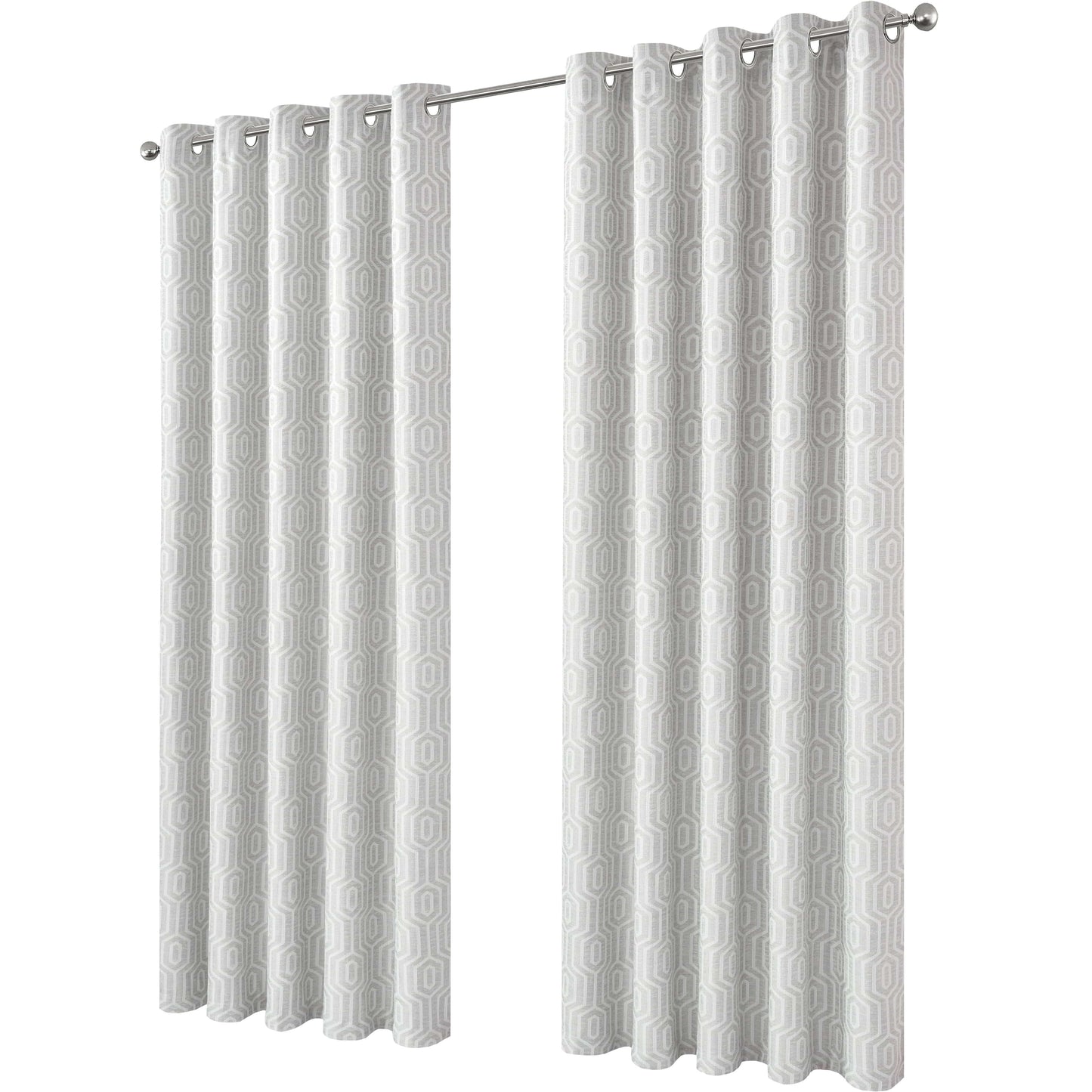 Paris Eyelet Jacquard Curtains Natural Geometric Pattern Thermal Insulated Light Blocking for Bedroom Lounge by OLIVIA ROCCO