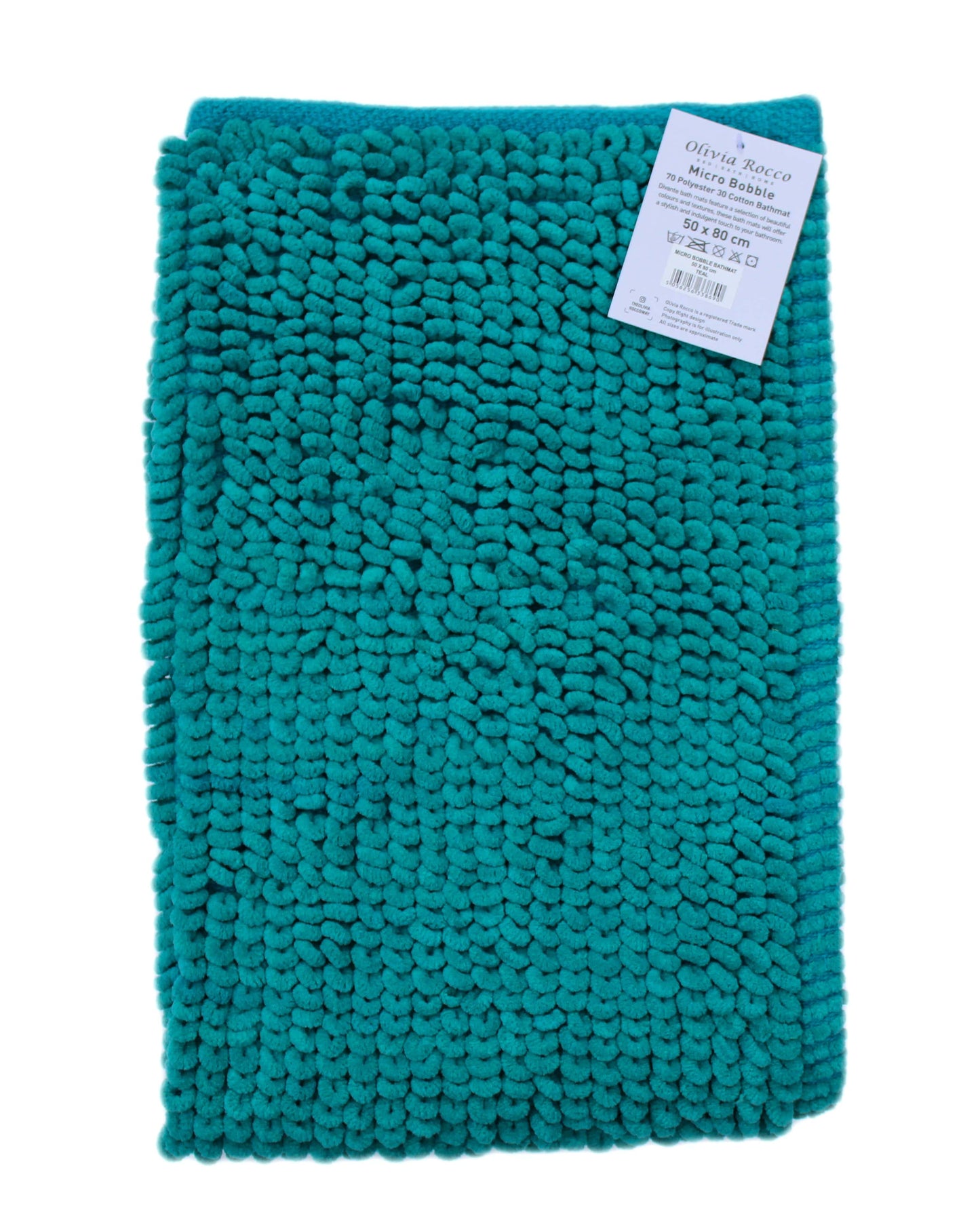 Pebbles Micro Bobble Eco-Friendly Pure Indian Cotton Hand-Woven Bath Mat with Knitted Design for Comfort and Durability by OLIVIA ROCCO