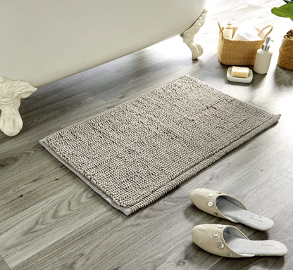 Pebbles Micro Bobble Eco-Friendly Pure Indian Cotton Hand-Woven Bath Mat with Knitted Design for Comfort and Durability by OLIVIA ROCCO
