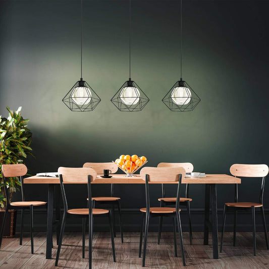 Pagazzi Vernham 3 Light Pendant Bar Black & Smoked Glass 114.5 cm