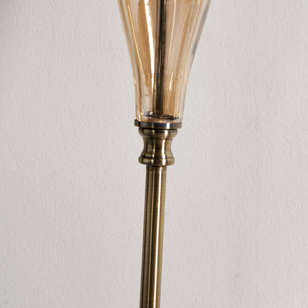 Pagazzi Elena Floor Lamp Ombré Blue Glass and Brass 157 cm