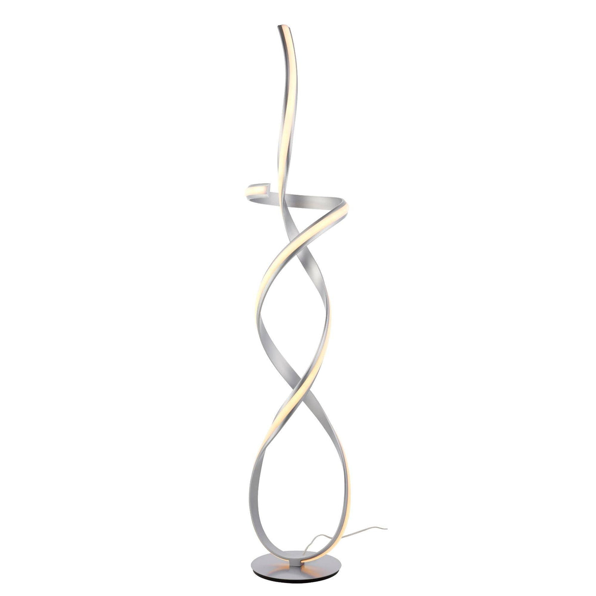 Pagazzi Zkylar LED Spiral Floor Lamp Matt Silver 150 cm