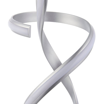 Pagazzi Zkylar LED Spiral Floor Lamp Matt Silver 150 cm