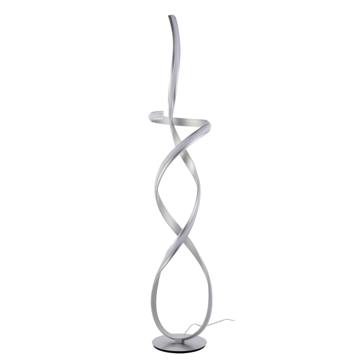 Pagazzi Zkylar LED Spiral Floor Lamp Matt Silver 150 cm