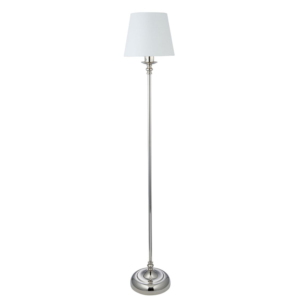 Pagazzi Fable Rechargeable LED Floor Lamp Polished Chrome with White Shade 130 cm