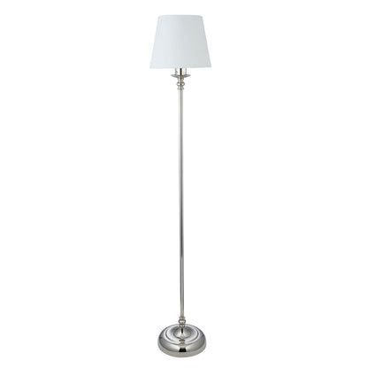 Pagazzi Fable Rechargeable LED Floor Lamp Polished Chrome with White Shade 130 cm