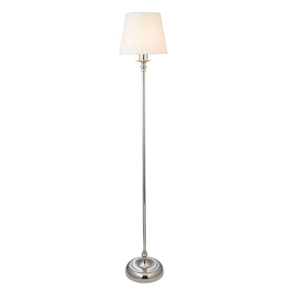 Pagazzi Fable Rechargeable LED Floor Lamp Polished Chrome with White Shade 130 cm
