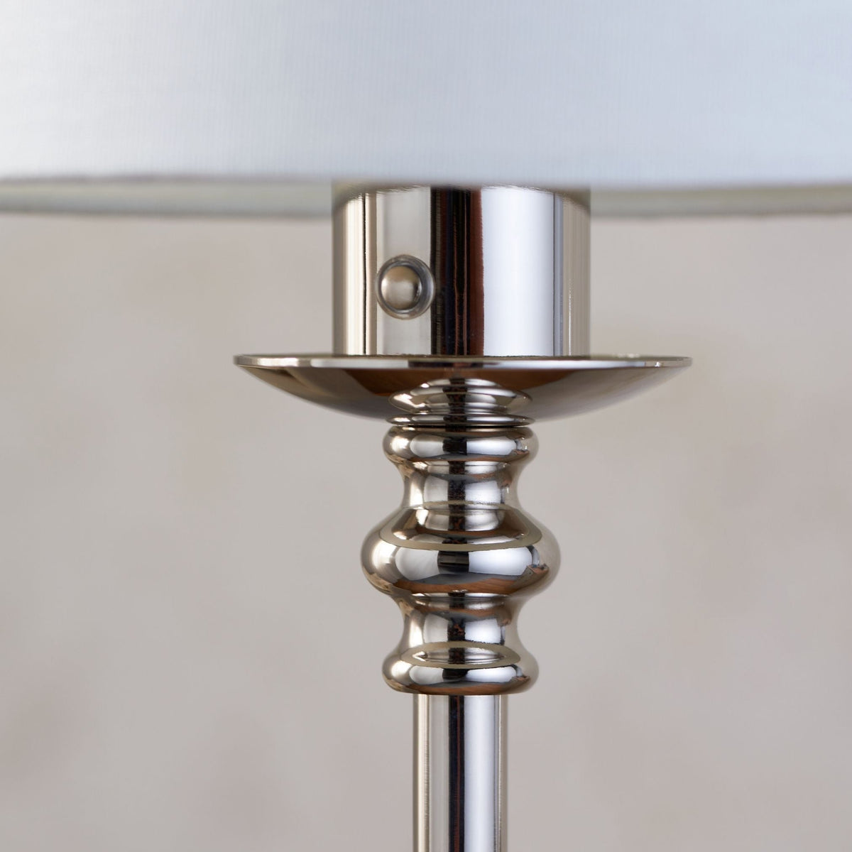 Pagazzi Fable Rechargeable LED Floor Lamp Polished Chrome with White Shade 130 cm