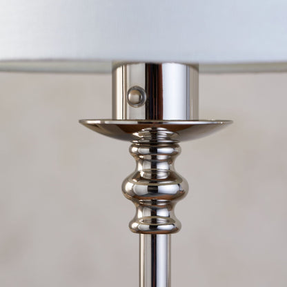 Pagazzi Fable Rechargeable LED Floor Lamp Polished Chrome with White Shade 130 cm
