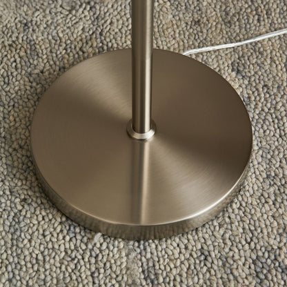 Pagazzi Kingsholm 3 Light Floor Lamp Satin Nickel with Smoked Glass 150 cm