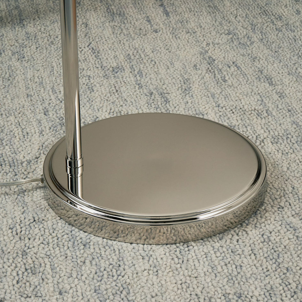 Pagazzi Brunswick Task Floor Lamp Polished Nickel with Clear Glass Shade 152 cm