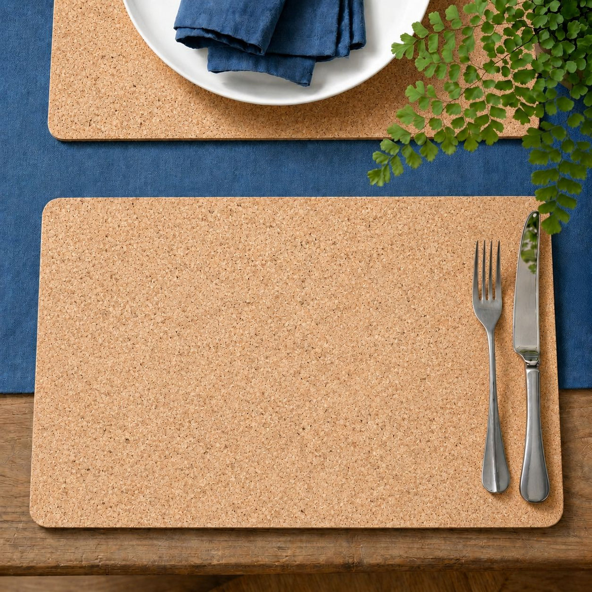 Premium Cork Placemats - Natural, Rectangular