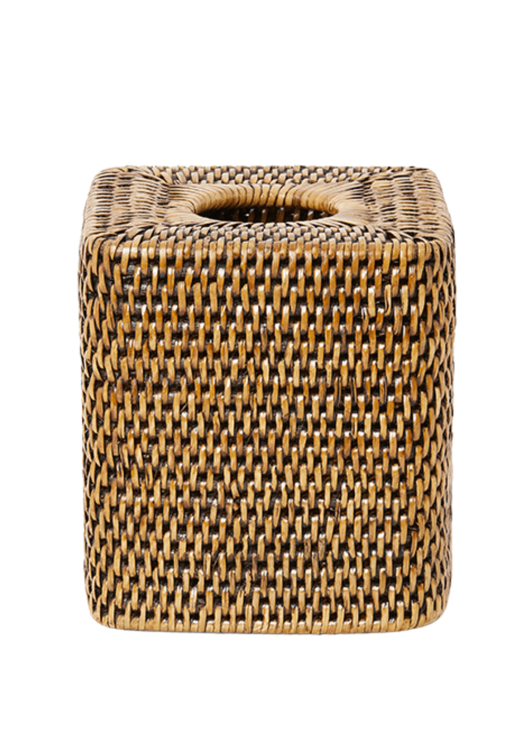 Casa by Josephine Jenno Brown Handwoven Rattan Tissue Box Cover 14 cm