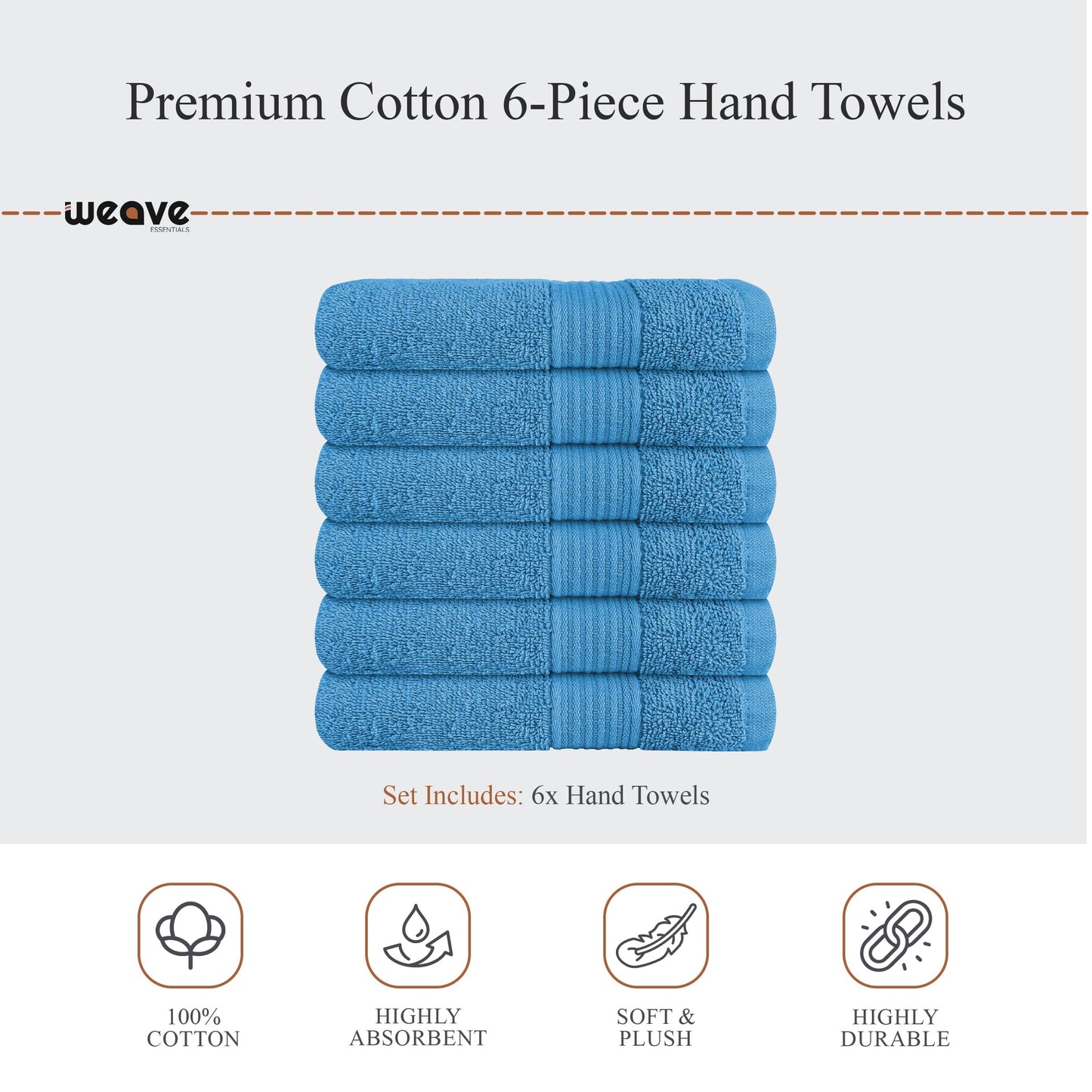 Rhodes Towel Aqua 100% Cotton Hotel Quality Soft Super Absorbent Hand Bath Towels, Sheets & Face Cloths by OLIVIA ROCCO