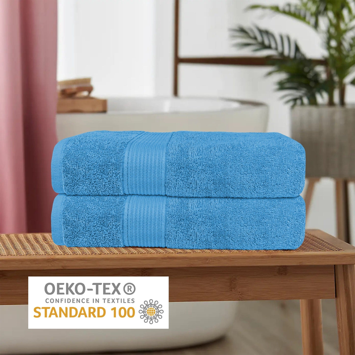 Rhodes Towel Aqua 100% Cotton Hotel Quality Soft Super Absorbent Hand Bath Towels, Sheets & Face Cloths by OLIVIA ROCCO