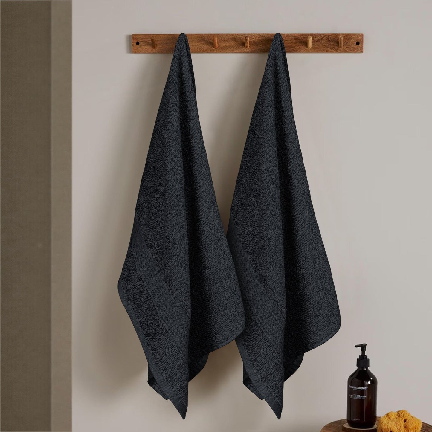 Rhodes Towel Black 100% Cotton Hotel Quality Soft Super Absorbent Hand Bath Towels, Sheets & Face Cloths by OLIVIA ROCCO