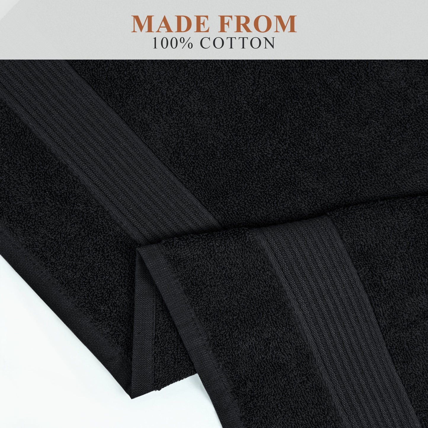 Rhodes Towel Black 100% Cotton Hotel Quality Soft Super Absorbent Hand Bath Towels, Sheets & Face Cloths by OLIVIA ROCCO