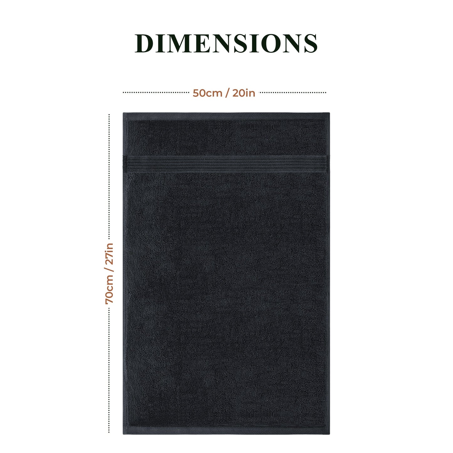 Rhodes Towel Black 100% Cotton Hotel Quality Soft Super Absorbent Hand Bath Towels, Sheets & Face Cloths by OLIVIA ROCCO