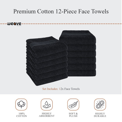 Rhodes Towel Black 100% Cotton Hotel Quality Soft Super Absorbent Hand Bath Towels, Sheets & Face Cloths by OLIVIA ROCCO