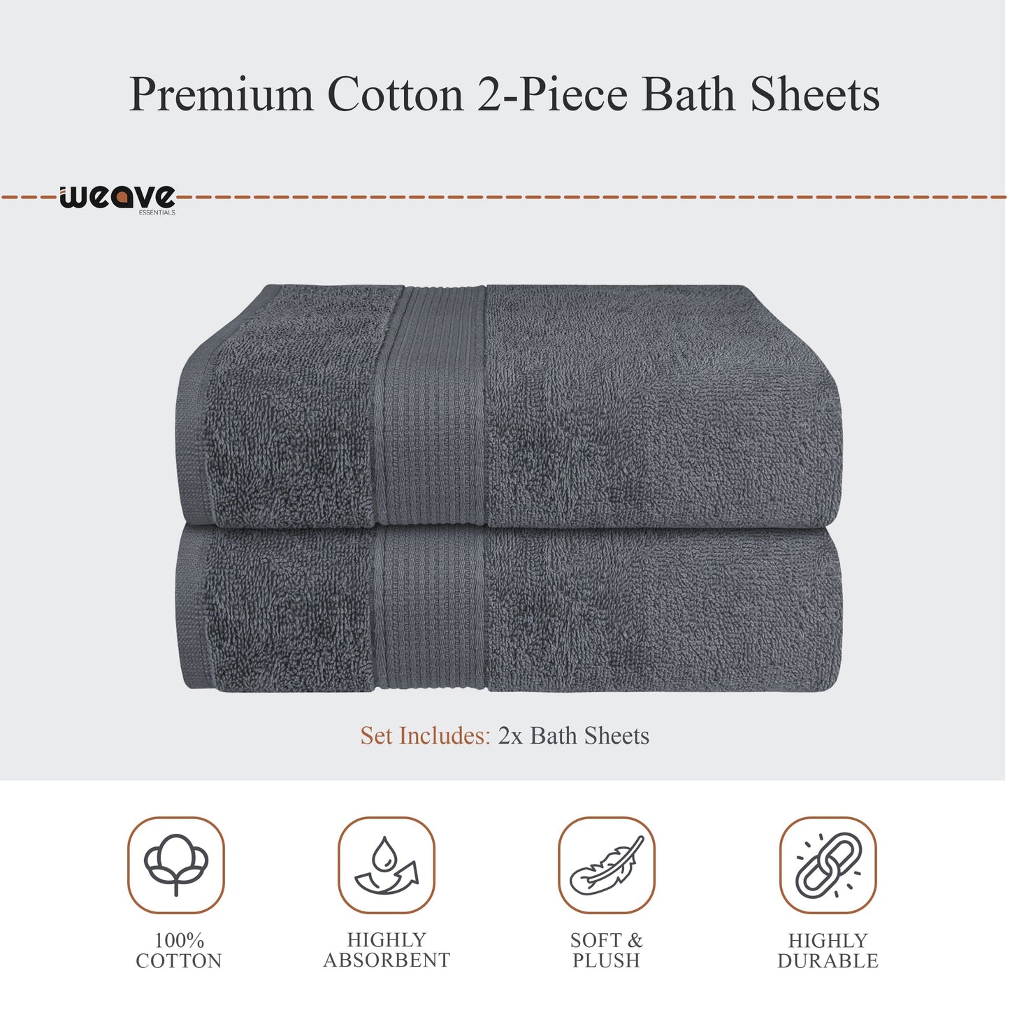 Rhodes Towel Grey 100% Cotton Hotel Quality Soft Super Absorbent Hand Bath Towels, Sheets & Face Cloths by OLIVIA ROCCO