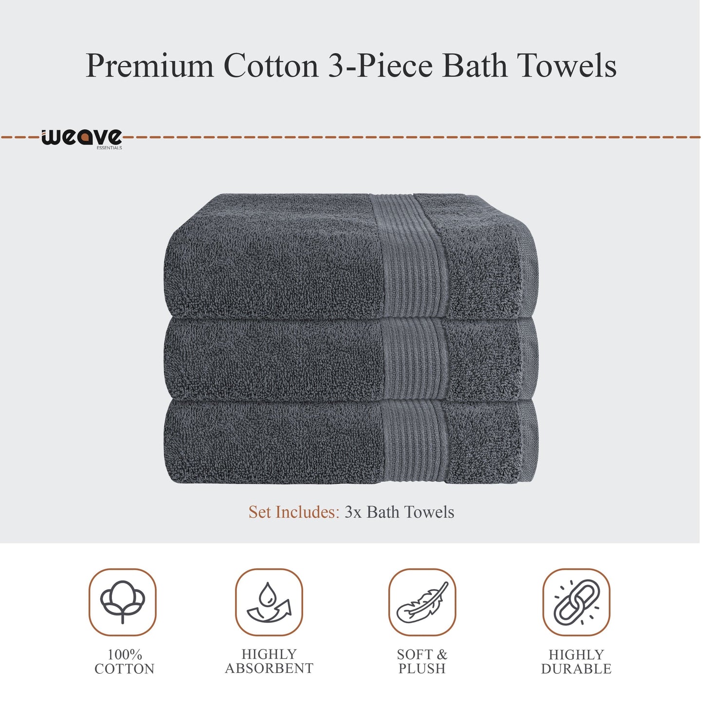 Rhodes Towel Grey 100% Cotton Hotel Quality Soft Super Absorbent Hand Bath Towels, Sheets & Face Cloths by OLIVIA ROCCO