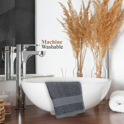Rhodes Towel Grey 100% Cotton Hotel Quality Soft Super Absorbent Hand Bath Towels, Sheets & Face Cloths by OLIVIA ROCCO