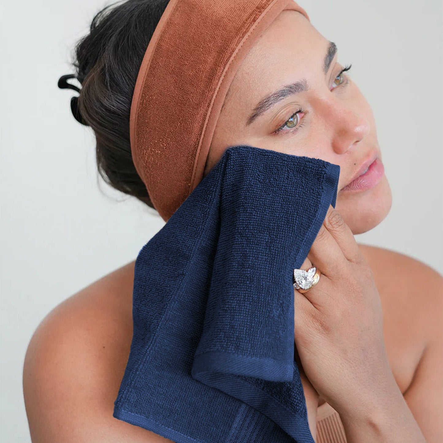 Rhodes Towel Royal Blue 100% Cotton Hotel Quality Soft Super Absorbent Hand Bath Towels, Sheets & Face Cloths by OLIVIA ROCCO