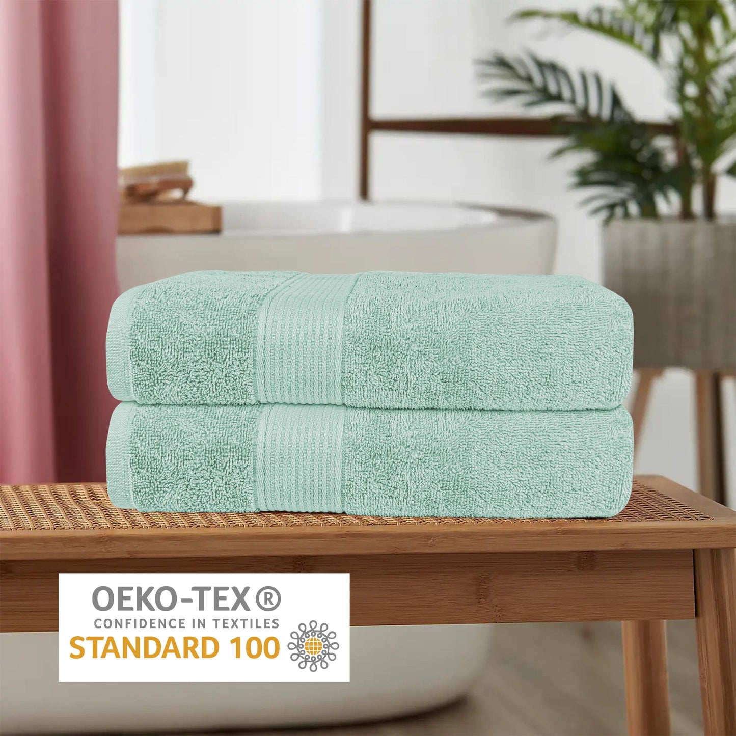 Rhodes Towel Seafoam 100% Cotton Hotel Quality Soft Super Absorbent Hand Bath Towels, Sheets & Face Cloths by OLIVIA ROCCO