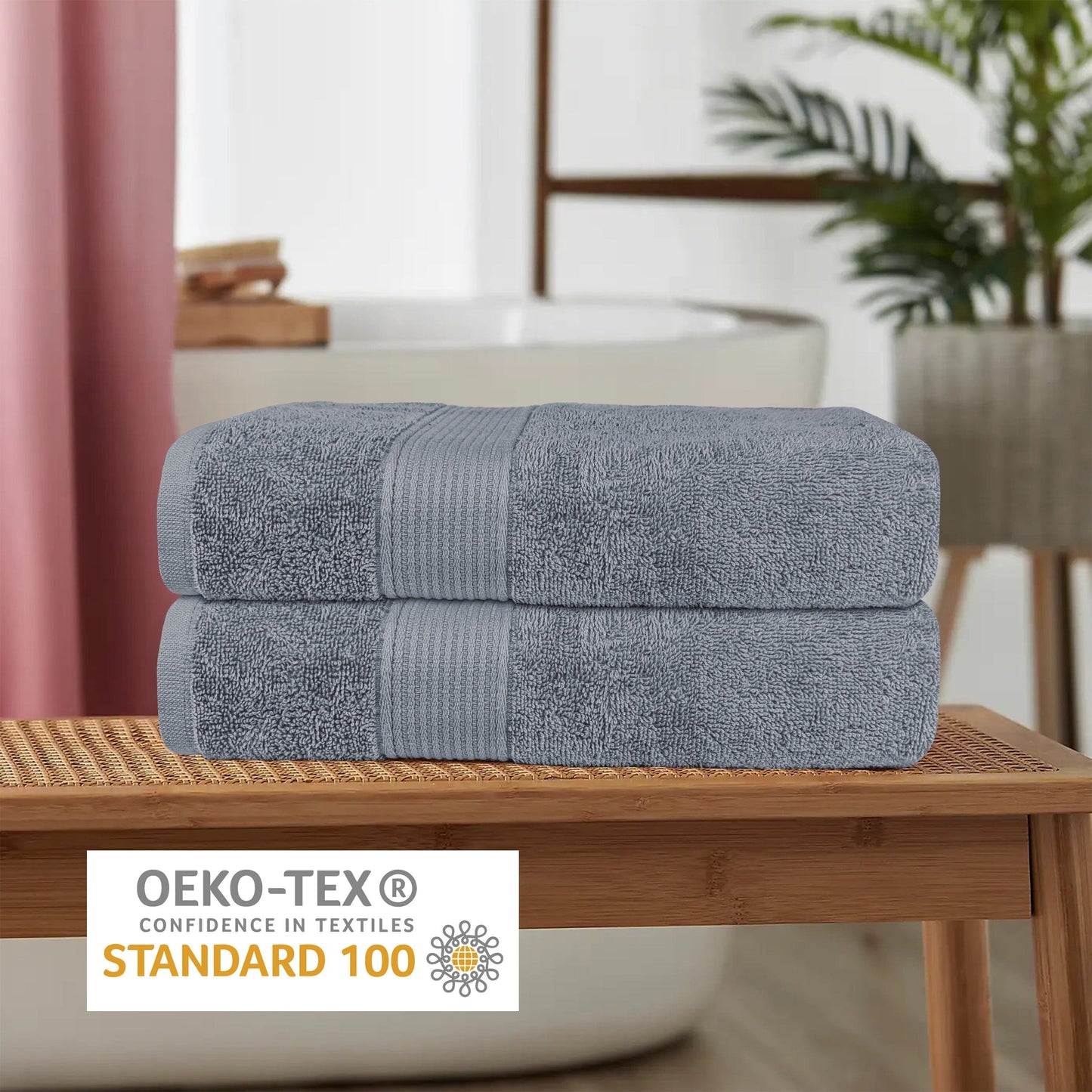 Rhodes Towel Silver 100% Cotton Hotel Quality Soft Super Absorbent Hand Bath Towels, Sheets & Face Cloths by OLIVIA ROCCO