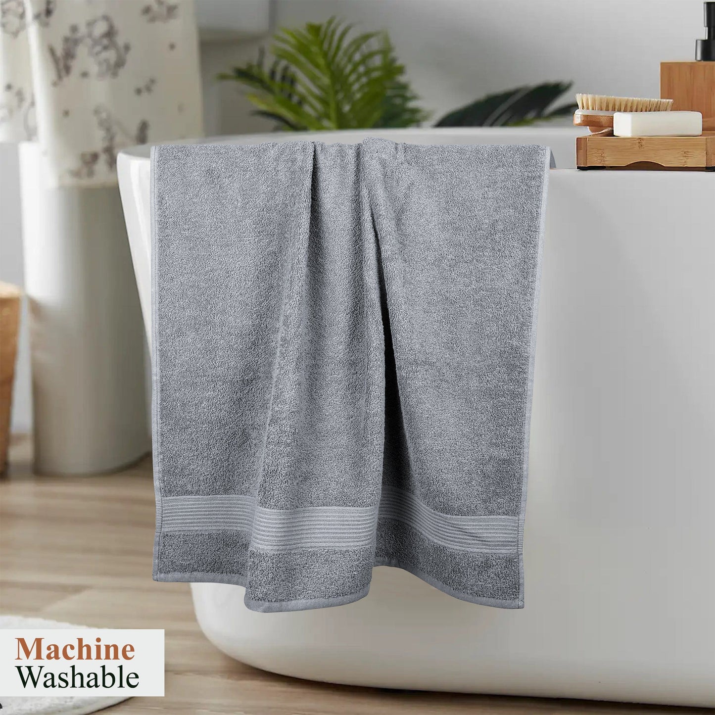 Rhodes Towel Silver 100% Cotton Hotel Quality Soft Super Absorbent Hand Bath Towels, Sheets & Face Cloths by OLIVIA ROCCO