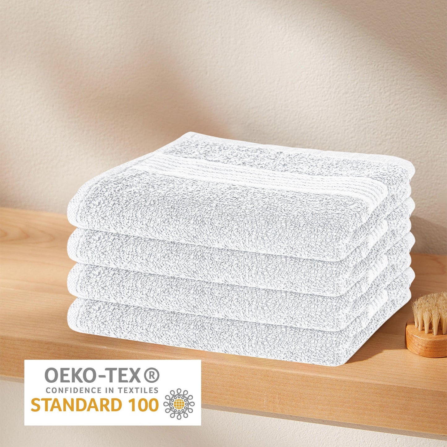 Rhodes Towel White 100% Cotton Hotel Quality Soft Super Absorbent Hand Bath Towels, Sheets & Face Cloths by OLIVIA ROCCO