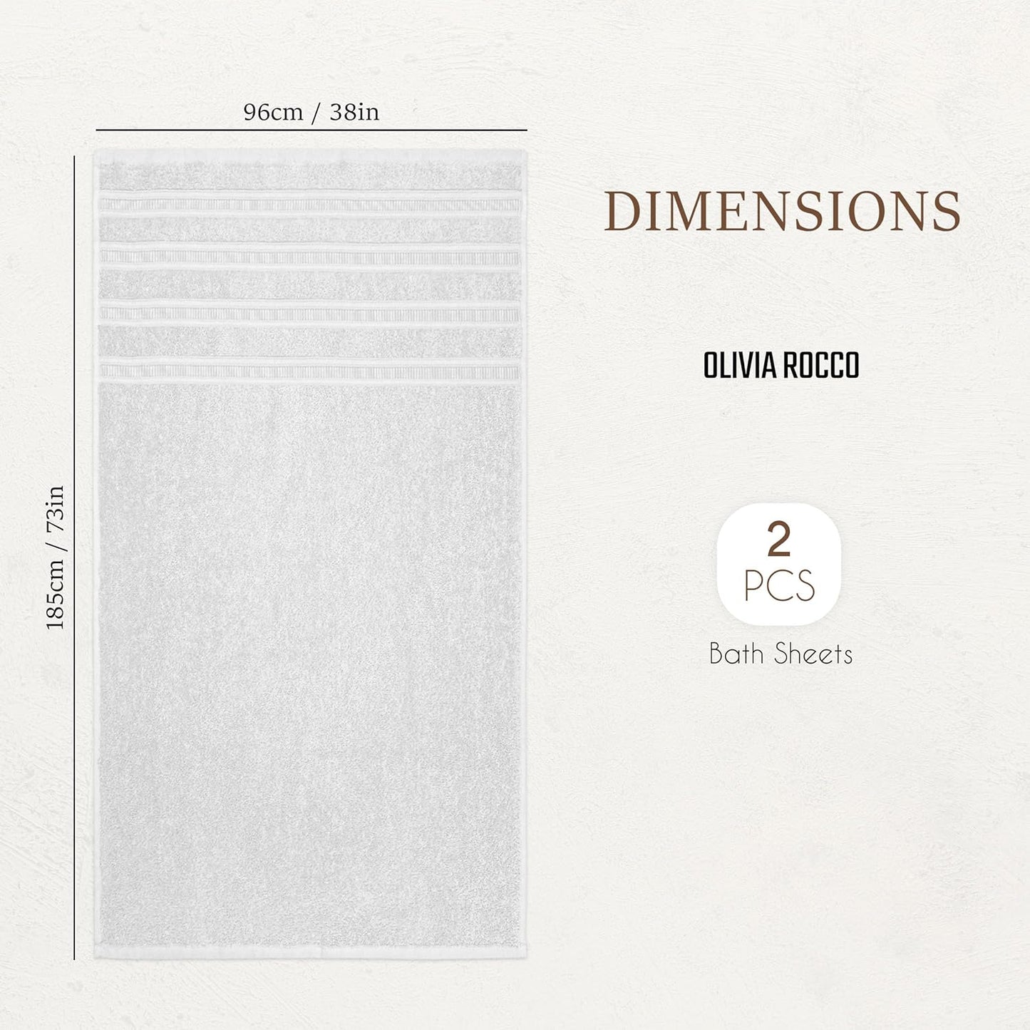 Ritz Viscose Stripe Super Soft Cotton Luxury Absorbent Towels, Jumbo Bath Sheet Packs & Towel Bale Sets Available by OLIVIA ROCCO