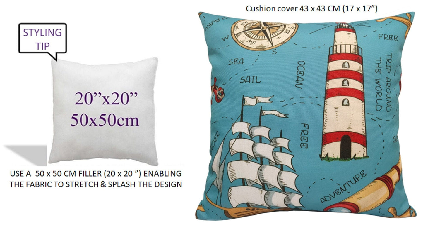 Seaside Coastal Style Water Resistant Patio Garden Cushions 17 x 17 Inches Durable Decorative Throw Pillows for Indoor Outdoor Use by OLIVIA ROCCO